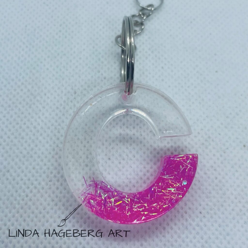 Nøkkelring C, rosa