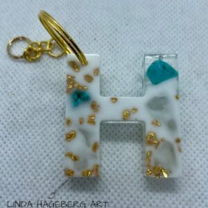 Nøkkelring H - turkis og kvarts