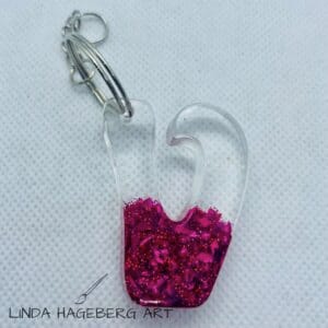 Nøkkelring V, mørk rosa