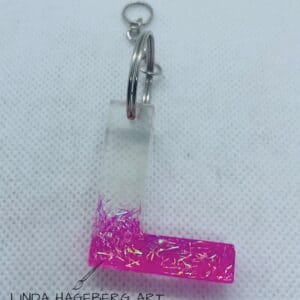 Nøkkelring L, rosa