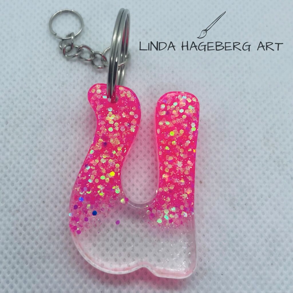Nøkkelring U, rosa