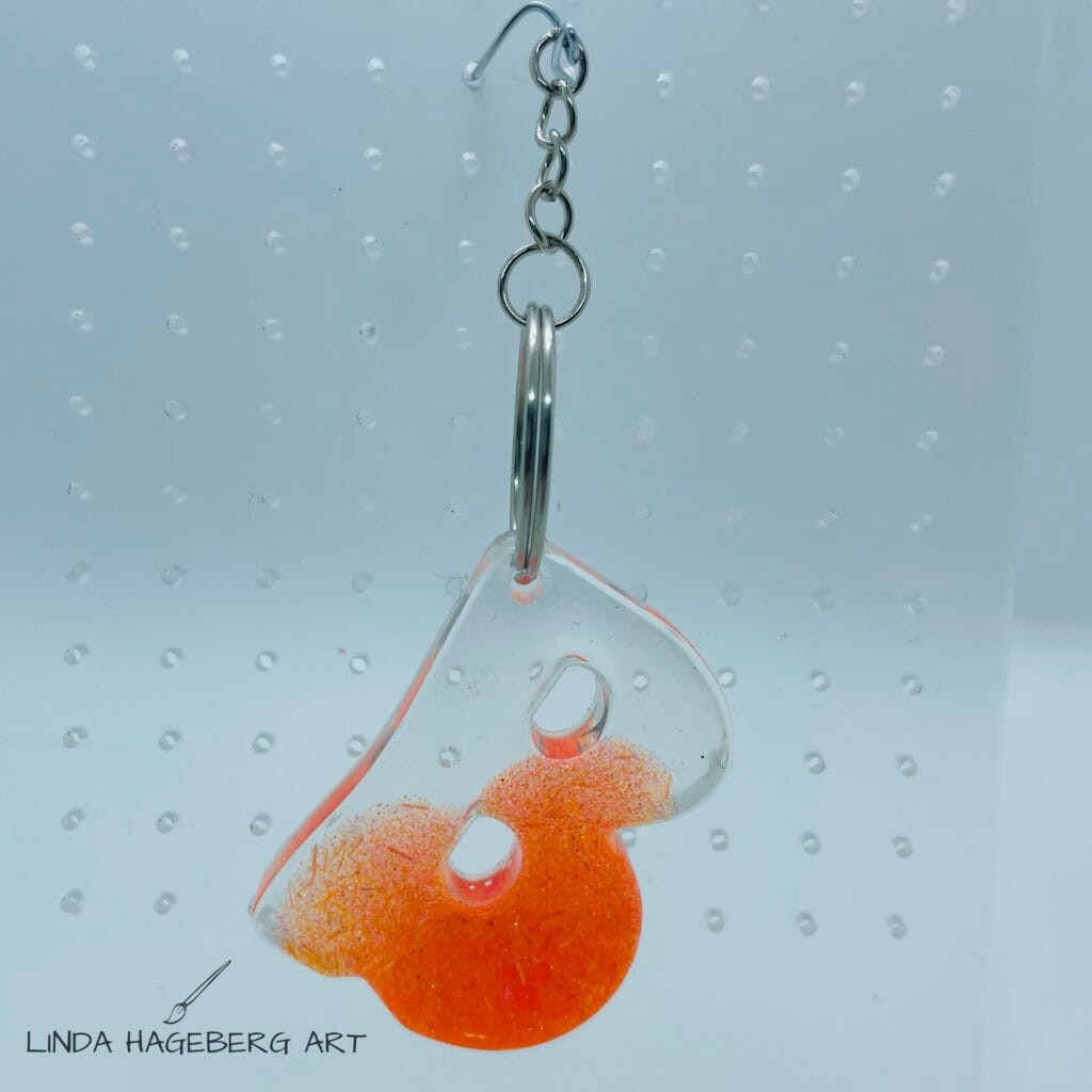 Nøkkelring B, neon orange