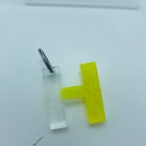 Nøkkelring H, neon gul