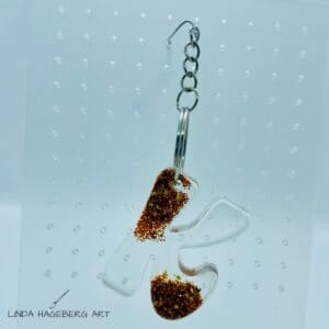 Nøkkelring K, kobber glitter